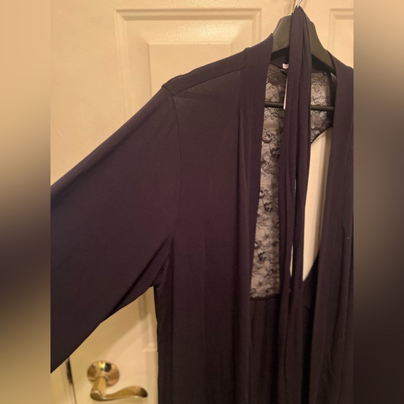 Savage Fenty Woman Robe Black Long Lace Size M/L - Picture 3 of 10